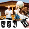 Zhehao 30 Pcs Sport Ball Plastic Cups Hockey Football Basketball Plastic Cups Bulk Reusable Drink Cups 16 oz Stadium Cups Stackable Sports Cup for Sport Party Supplies (Black,Volleyball)