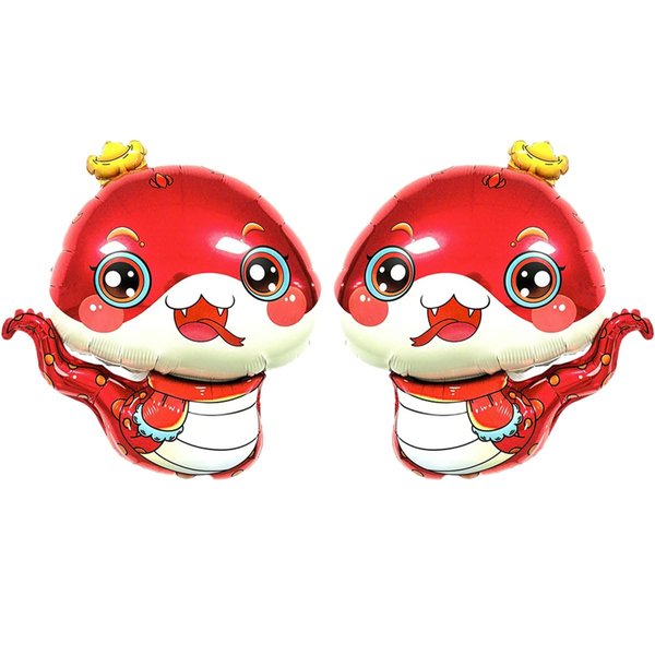 Cute Snake Balloons Chinese Red Snake Foil Balloons Chinese New Year Decorations 2025 Lunar New Years Eve Party Supplies 2 Pcs