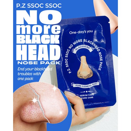 One-day's you P.Z SSOC SSOC No More Blackhead Nose Strips Sebum & Pore Care | Hypoallergenic Korean Nose Mask Blackhead Remover Clogged Pore Tightening Skin Care w/Centella Asiatica (0.07 oz, 5 EA)