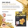 AZURE 24K Gold Firming Face Mask- Anti Aging, Hydrating, Toning & Firming Facial Mask - Helps Reduce Wrinkles & Fine Lines - With Hyaluronic Acid & Collagen - Skin Care Made in Korea - 5 Pack