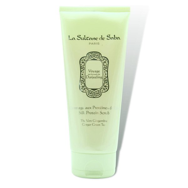 La Sultane de Saba - Silk Protein Scrub - Green Tea & Ginger - Journey to the Route of Darjeeling, 200ml / 6.8 Fl Oz