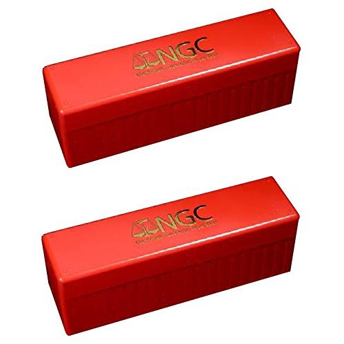 NGC Plastic Storage Box for 20 Slab Coin Holders Red 2 Pack