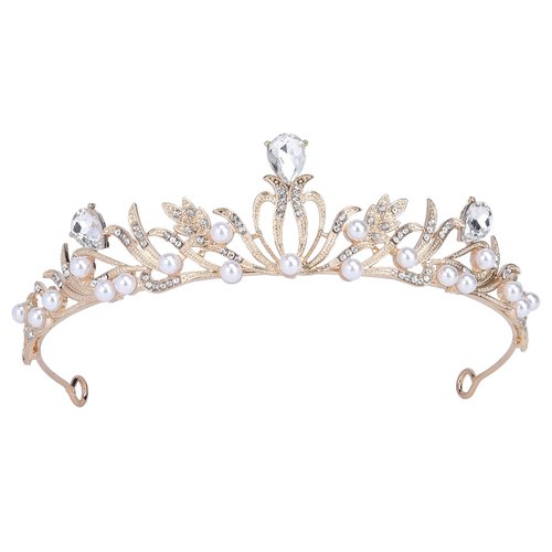 HEWEICSY Baroque Queen Crown Tiara for Women,Gold Vintage Tiara for Wedding Brides Princess Tiara Crown for Girls,Costume Hair Accessories for Birthday Prom Cosplay Halloween