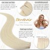 Benehair Tape in Hair Extensions Human Hair Platinum Blonde 20pcs 50g/pack Straight Hair Extensions Tape in Seamless Skin Weft Tape in Natural Hair for Women 16",#60 Platinum Blonde