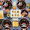 96Pcs Pirate Party Supplies 350 GSM Pirate Party Plates and Napkins Tableware Sets Pirate Treasure Party Decorations for Adult Teens Kids Children Birthday Pirate Halloween Party Favors,Severs 24 ﻿