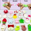 24 Pcs Christmas Mochi Squishy Toys,Mini Cute Squeeze Toy Stress Reliever Anxiety Packs for Kid Party Favors,Christmas Miniatures (Christmas)