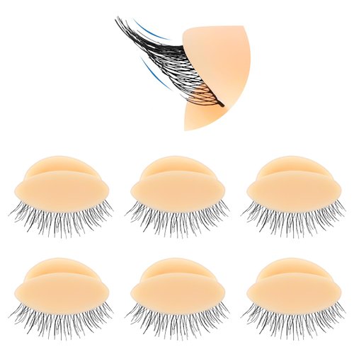 3 Pairs Replacement Eyelids for Lash Extensions Practice, Replaceable Lash Mannequin Eyelids for Beginners Eyelash Training and Practice Makeup Eyelash Extension(Skin Color)