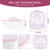 Nail Soaking Bowl, Double Layer Manicure Bowls, Upgrade Thicken Acetone Soaking Bowls with Cuticle Peeler and Pusher for Salon Home Nail Art