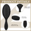 Nuenen 6 Pcs Detangling Wet Hair Brushes for Women Small Travel Brush Soft Bristles with Cushion Base Drying Detangler Brushes for Men Women Girls Boys(Black)