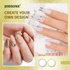 JODSONE 2pcs Metallic Nail Art Gel Liner Gold Mirror Chrome and Silvery 3D Effect Gel Nail Polish Thin Brush Metal Painted DIY at Home Salon Quality Gift for Women
