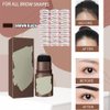 Eyebrow Stamp Stencil Kit, Eyebrow Stamp Pomade with 24 Reusable Thin & Thick Brow Stencils, Eyebrow Stencils Shaping Kit Definer (Black Brown)