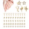 50 PCS Gold Stars Nails 3D Nail Charms for Acrylic Nails, Shiny Gold Star Nail Charms Rhinestones for Nail Art Supplies Women Girls Manicure Design DIY