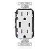 Leviton T5633-W Type A & Type-C USB In-Wall Charger with 15A Outlet, USB Charger for Smartphones and Tablets, White