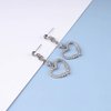 Sttiafay Vintage Rhinestone Heart Dangle Earrings Long Crystal Heart Earrings Silver Hollow Heart Drop Earrings Cz Love Heart Stud Earrings Jewelry for Women