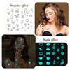 Konsait 24 Sheets Glow in the Dark Tattoos Face Tattoos for Women Girls Temporary Tattoos for Women Glow Tattoos Mermaids Butterfly Tattoos Blue Tattoos for Kids Luminous Body Make Up Fake Tattoo