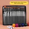Paint Brushes Set of 16 Pieces YIHUALE Wooden Handles Brushes with Canvas Brush Case, Professional for Oil, Acrylic and Watercolor Painting