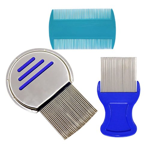 zYoung 3 Pcs Hair Comb Double Sided Fine Tooth Combs, Removal Dandruff Comb with Metal Teeth blue