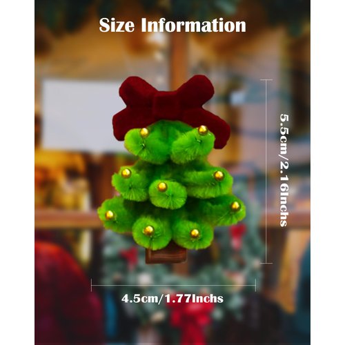 Litave Christmas Tree Shape with Pearls Fashion Hair Clips Set, Cute Hair Clips Accessories Headdress Styling Tools, Decorative Wedding Gifts for Women and Girls