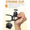 LMS Guitar Head Phone Holder Cell Phone Stand Clamp Phone Mount with 1/4 Ball Head Adapter Universal Guitar Head Clip for Bass Ukulele Multifunctional Clip Phone Holder