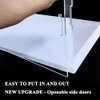 Clear Acrylic Display Case, Self-Assembly Acrylic Box with Transparent Side Door and White Thick Base, Dustproof Protection Showcase Organizer for Collectible Doll Toy Model (20X10X15cm/8X4X6inch)