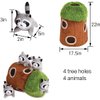 Glow Pups Raccoon in Tree Hide and Seek Dog Toy for Small and Medium Size Dogs, Plush Raccoon Inside Trunk Dog Toy with Squeaker, Interactive Burrow Dog Toy (Tree with Raccoons, Medium)