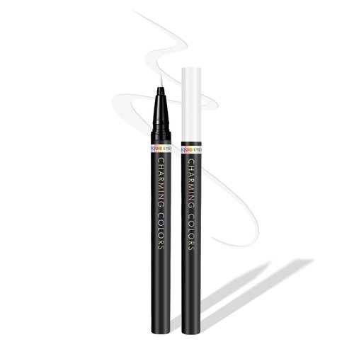 Music Flower Eyeliner Pen,Colored Matte Liquid Eyeliner Waterproof Smudge Resistant with Precise Tip (White)