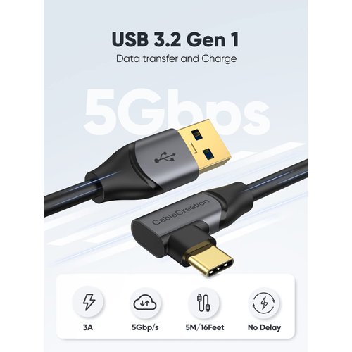 CableCreation Compatible with Quest 2/Quest Pro Link Cable 10FT, 5Gbps USB C Cable Highly Speed Data Transfer, Fast Charging Compatible with DJI Avata,Printer,Camera,Cellphone,HDD, etc