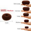 Hair Donut Ring Style Hair Bun Maker, 2PCS Chignon Doughnut Shaper for Short and Thin Hair (3 Inch/Brown)