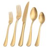 Matte Gold Silverware Set, Satin Finish 20-Piece Stainless Steel Flatware Set,Kitchen Utensil Set Service for 4,Tableware Cutlery Set for Home and Restaurant, Dishwasher Safe