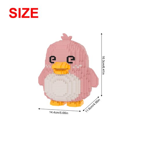 Larcele Micro Building Blocks Animal Set, DIY Mini 3D Building Toy Bricks,1519 Pieces KLJM-07 (Dizzy Penguin)