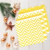Disposable Striped Chevron Polka Dot Yellow Paper Luncheon Party Napkins 60 Count 13"x13"