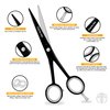 MTM PRO Professional Hair Cutting Scissors 6", Barber Scissors to Cut Hair, Hair Shears for Hair Cutting, Premium Stainless Steel Barber Shears for Men & Women, Kids, Adults, & Pets (Black, 6")