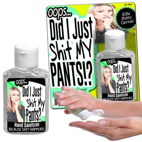 Gears Out Did I Just Shit My Pants Hand Sanitizer Gel 2 oz Bottle Funny Stocking Stuffers Poop Gags for Adults Office Prank Ideas White Elephant Secret Santa