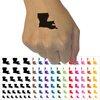 Louisiana State Silhouette Temporary Tattoo Water Resistant Fake Body Art Set Collection - Dark Green (One Sheet)