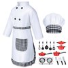 Kids Chef Costume for Boys Girls Kitchen Cooking Party Cosplay 9-10 Years Black