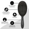 FRAMAR Soft Boar Bristle Hair Brush - Boars Hair Brush For Women, Boar Bristle Brush For Fine Hair, Boar Brush For Fine Hair, Boar Hair Brush Women, Natural Bristle Hair Brush Boar Bristles – Black