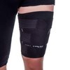 Pure Athlete Thigh Compression Sleeve – Adjustable Straps Quad Wrap Support Brace, Hamstring Upper Leg (1 Sleeve - Black, Medium)