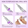 35000RPM Portable Nail Drill Machine, HoMove Professional Rechargeable Efile Nail Drill, Low Heat Electric Nail File for Acrylic Nail Natural Extension Poly Nail Gel