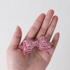 3 inch Glitter Pink Hair Bows Small Boutique Alligator Hair Clips Sparkly Sequin Cheer Barrettes Birthday Xmas Party Dress up Gift Accessory for Little Baby Teen Girls Kids