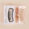 Mkwntg French Tip Press on Nails Medium Length Almond Shaped Fake Nails Glossy Nude Gradient French False Nails Natural Artificial Acrylic Nails Reusable Glue on Nails for Women Girls Daily Wear 24Pcs
