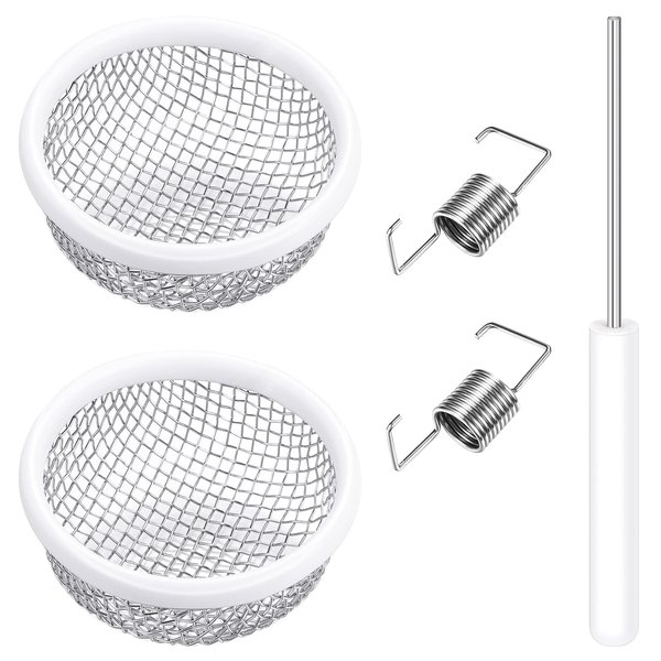 2 Pieces Flying Insect Screen RV Furnace Vent Cover RV Water Heater Vent Cover 2.8 Inches Stainless Steel Mesh with Installation Tool and Silicone Rubber for RV Refrigerator Vents RV Water Heater