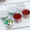 Christmas Nail Art Glitters Sequins, LPOODDNU Winter Nail Art Decorations Flakes 3D White Snowflake Nail Decals Green Red Nail Art Designs Holographic Christmas Winter Glitters for Nails Decorations