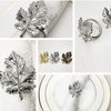 Fall Napkin Rings Leaf Vintage Thanksgiving Holiday Halloween Autumn Napkin Holders Wedding Birthday Banquet Table Accessories Table Accessories (Silver, 12)