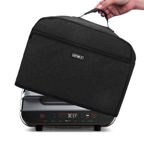 LEFOR·Z Grill Cover, Water Resistant Nylon, Compatible with Ninja FG551/DG551 Foodi Smart XL, 6 Storage Pockets, Black