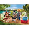 PLAYMOBIL Family Fun 71427 Shared Barbecue, Camping, Fun and Enjoyment Outdoors with the Family, with Grill, Cooking Apron and Great Accessories, Toy for Children from 4 Years
