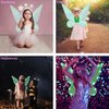 Lucakuins Fairy Wings for Girls Halloween Costumes,Butterfly Fairy Wings for Fairy Costumes Sparkle Fairy Princess Wings Party Favor (Green fairy wings with Light)