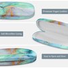 Fintie Hard Shell Eyeglasses Case, Portable Protective Glasses Cover Eyeglass Holder Box with Cleaning Cloth for Men Women, Emerald Marble