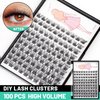 Bodermincer 8-10-12-14-16mm MIX/10-12-14-16mm MIX D Curl Lash Clusters Individual Lashes Mink Cluster Eyelash Extension Natural 3D Russian Volume Faux Eyelashes Individual Lashes Makeup (14MM)
