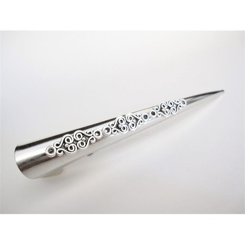 Generic Silver tone metal celtic design alligator hair claw clip clamp (Length: 5), 1 Count (Pack of 1)