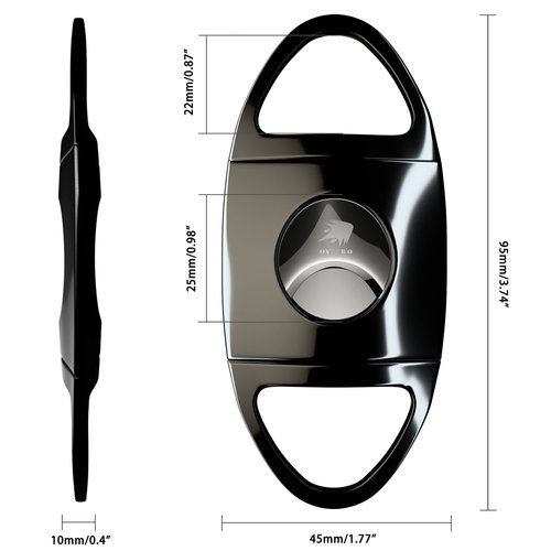OYHBO Cigar Cutter Guillotine Stainless Steel Double Blades Clipper Cuts Up to 60 Ring Gauge Perfect Business Gift (black)
